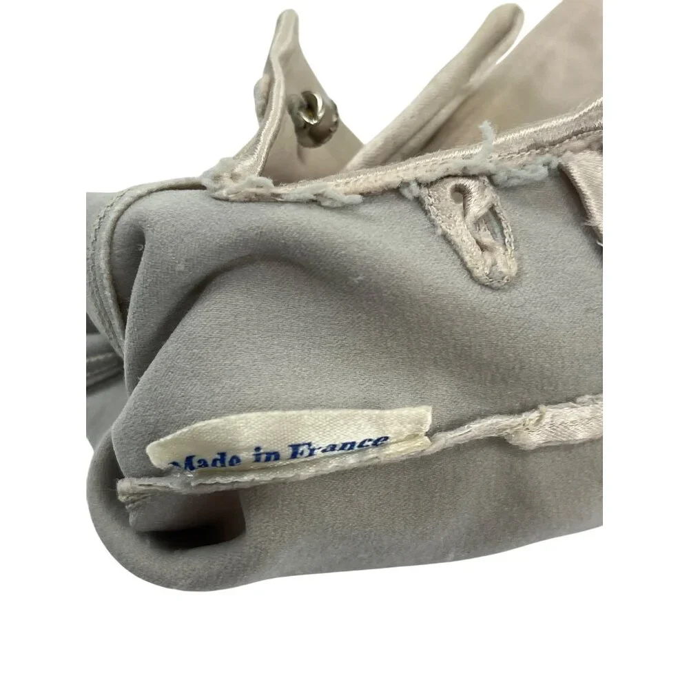 Vintage Stretchies Beige Helanca Nylon Gloves Made In France 1L